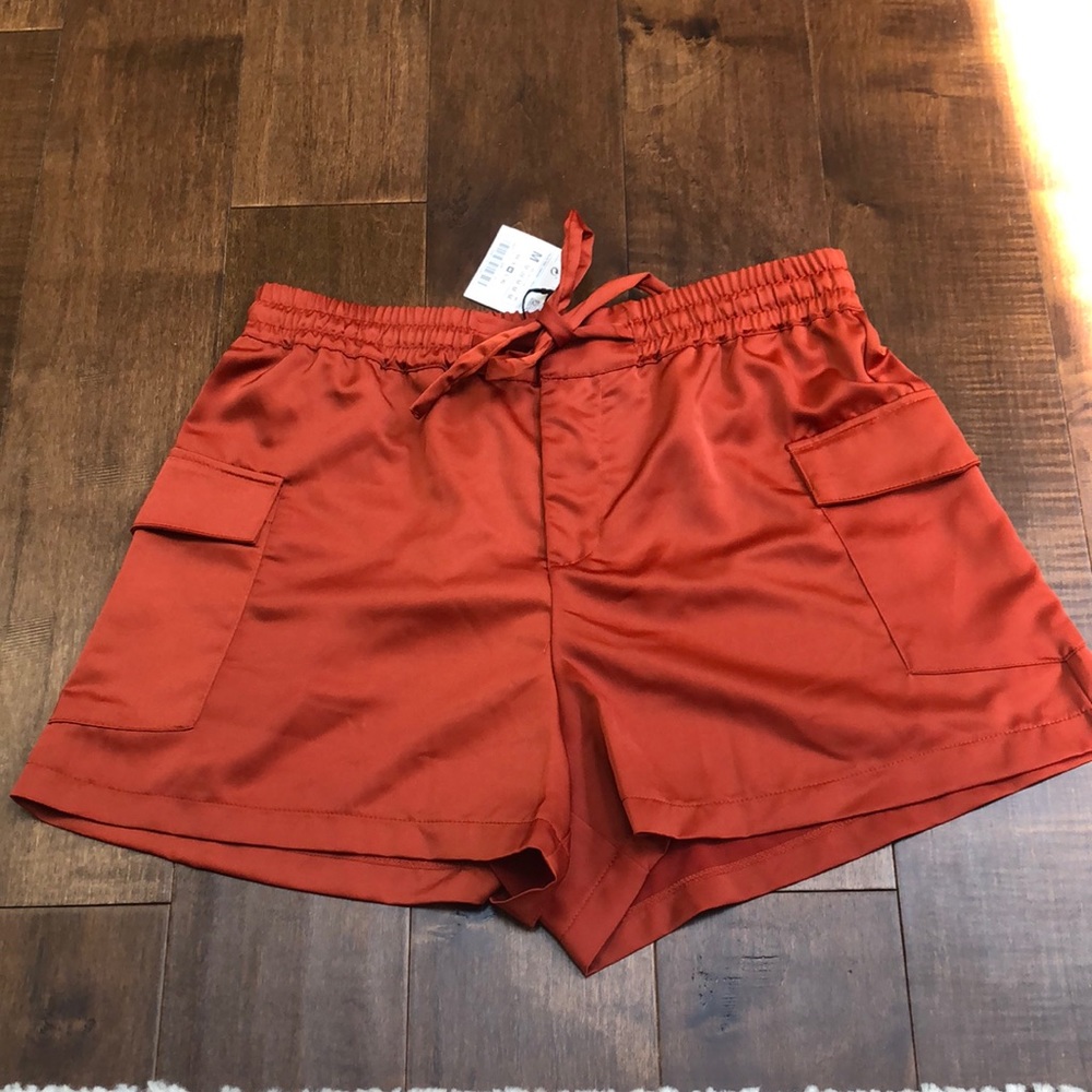 ❗️2/25❗️Zara Satin Effect Cargo Shorts Size M